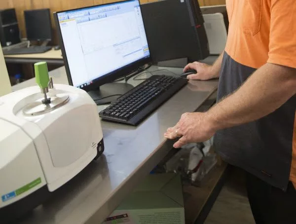A man checking data in the computer